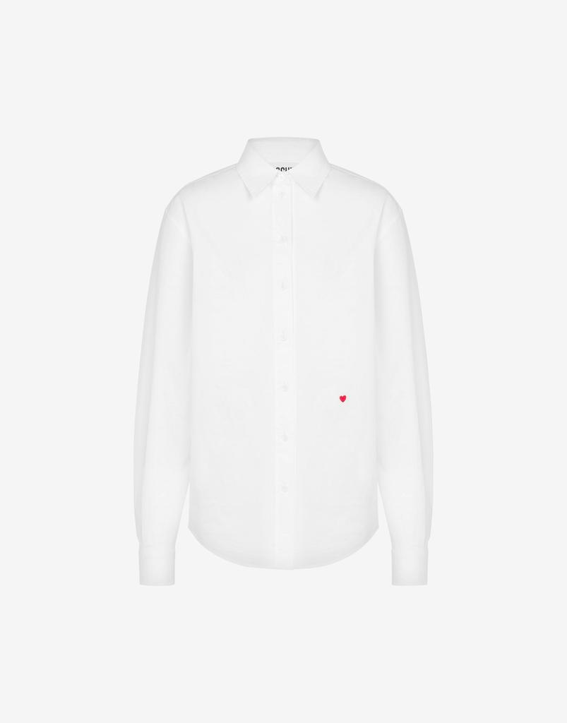 Moschino Little Heart Embroidery Poplin Shirt