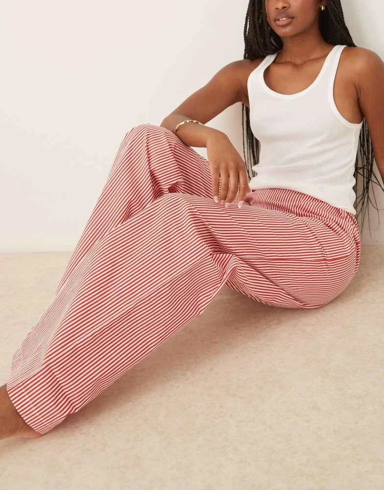 Luna Luna oversized wide leg pyjama bottoms in red stripe 4