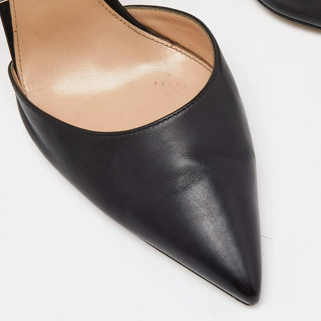 Gianvito Rossi Gianvito Rossi Black Leather and PVC  Plexi Pointed Toe Mules Size 40 7