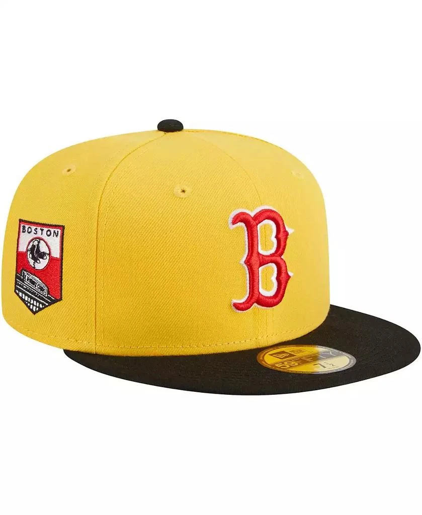 New Era Men's Yellow, Black Boston Red Sox Grilled 59FIFTY Fitted Hat 1