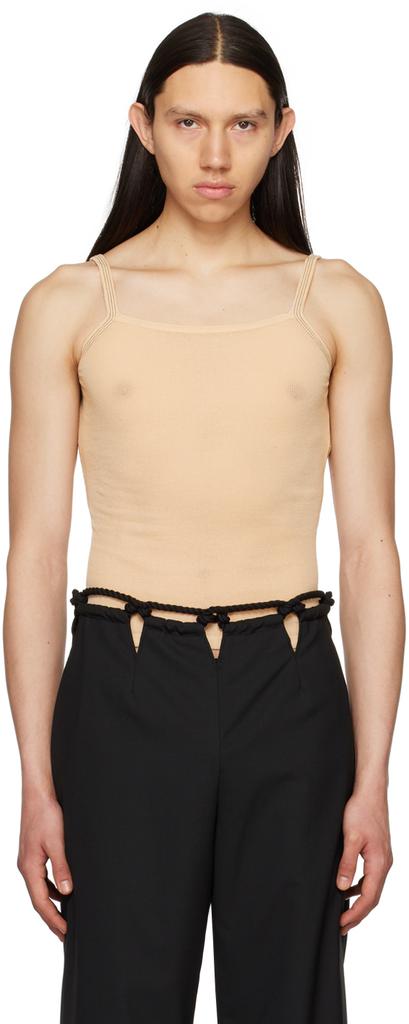 Dion Lee Beige Semi-Sheer Tank Top