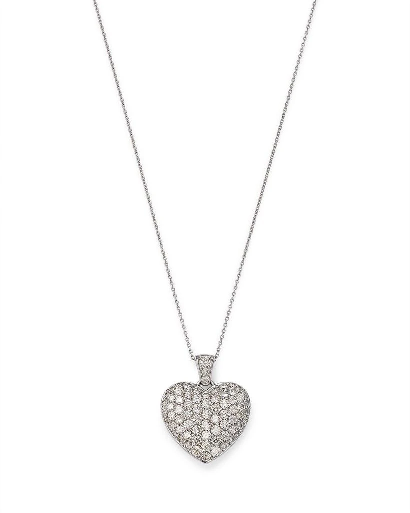 Bloomingdale's Diamond Pavé Heart Pendant Necklace in 14K White Gold, 1.50 ct. t.w. 1