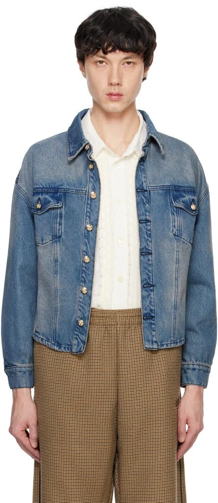 WILLY CHAVARRIA Blue Shrunken Denim Jacket 1