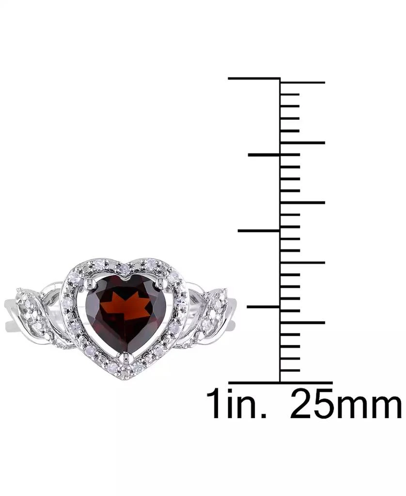 Macy's Rhodolite Garnet (1-3/8 ct. t.w.) & Diamond (1/10 ct. t.w.) Heart Ring in Sterling Silver 4