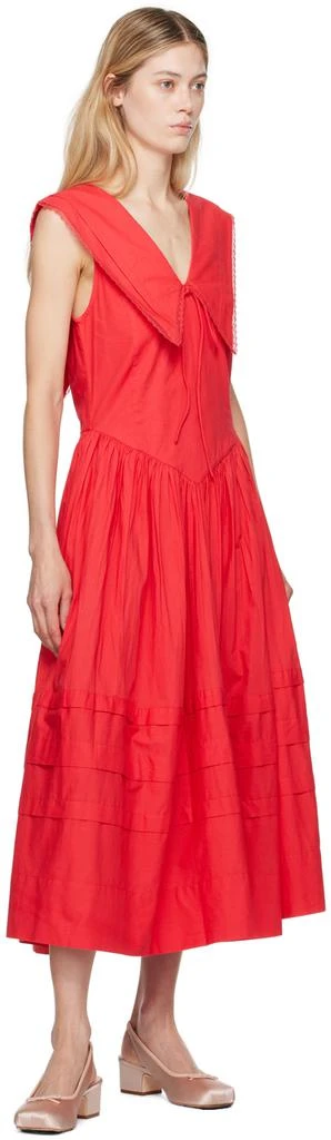 Sandy Liang Red Opa Midi Dress 4