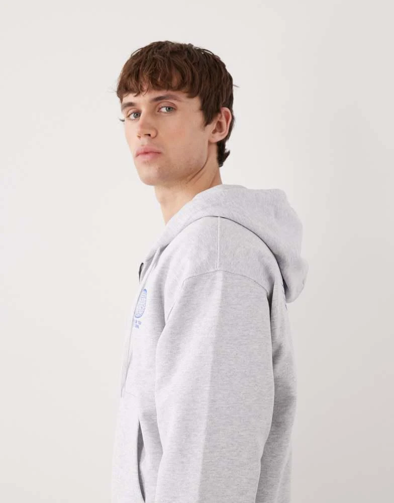 Vans Vans World tour loose full zip in light grey heather 4