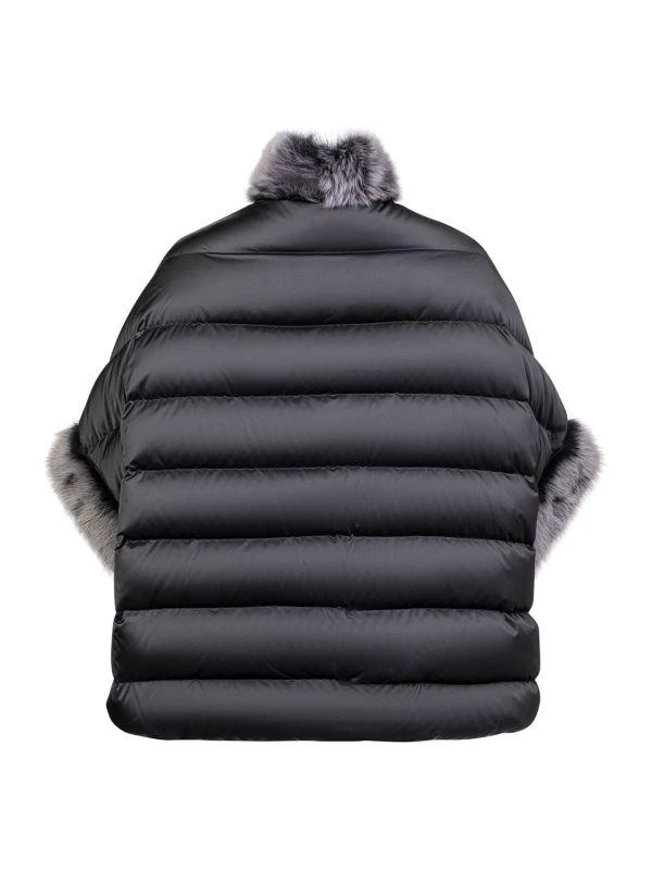 WOLFIE FURS Dyed Fur & Suede Cape Coat 2