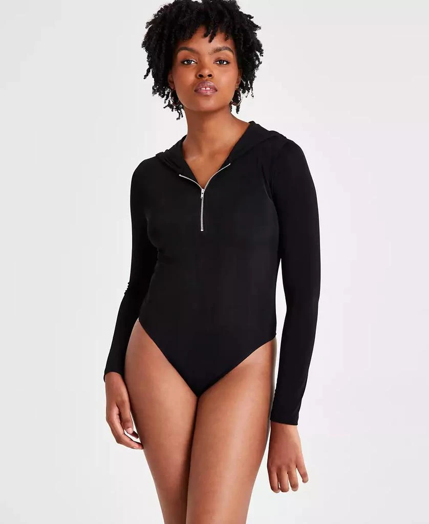 Bar III Women's Zip-Front Hoodie Bodysuit, Created for Macy's 1