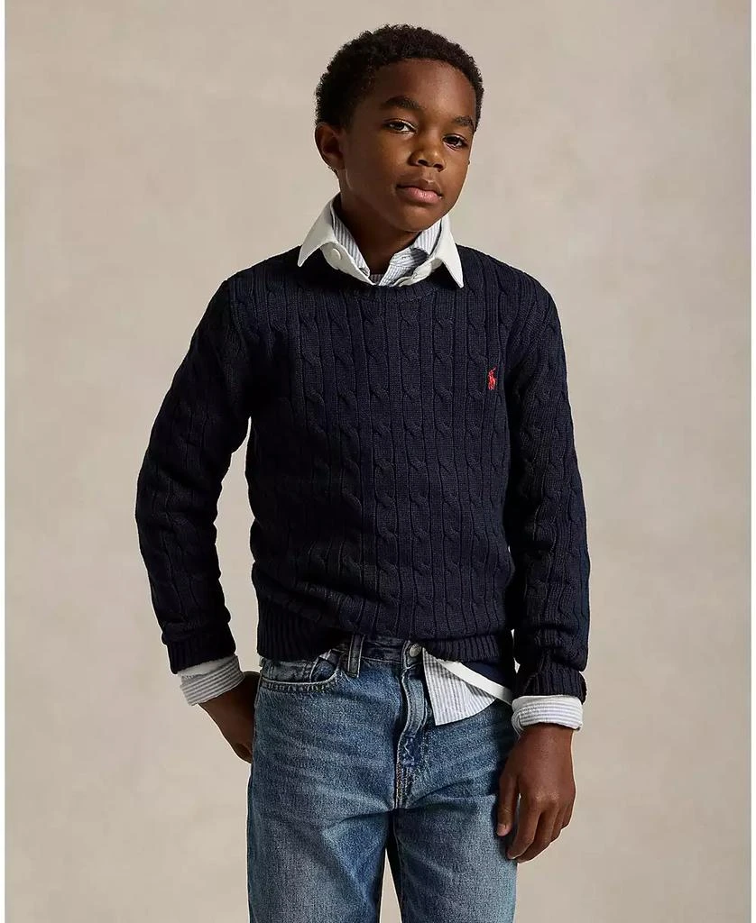 Ralph Lauren Big Boys Cable- Knit Crewneck Sweater 1