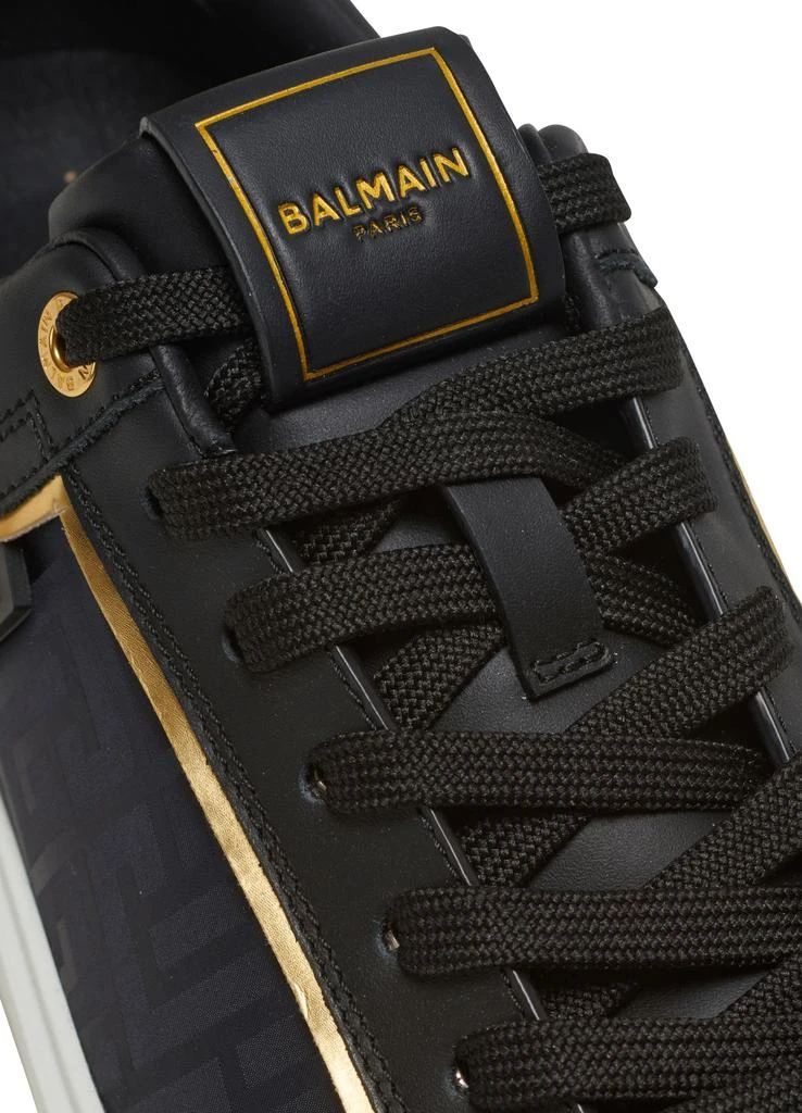 Balmain B-Court leather and nylon monogram sneakers 6