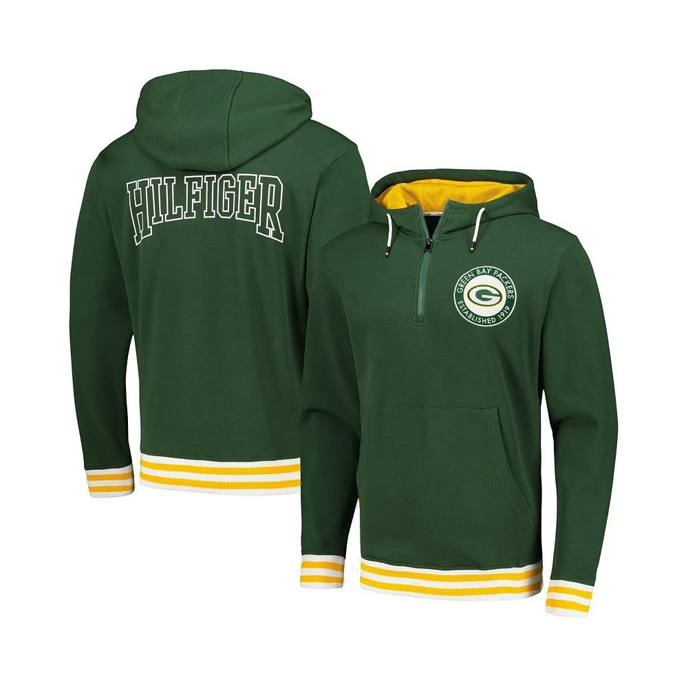 Tommy Hilfiger Men's Green Green Bay Packers Aaron Quarter-Zip Hoodie 1