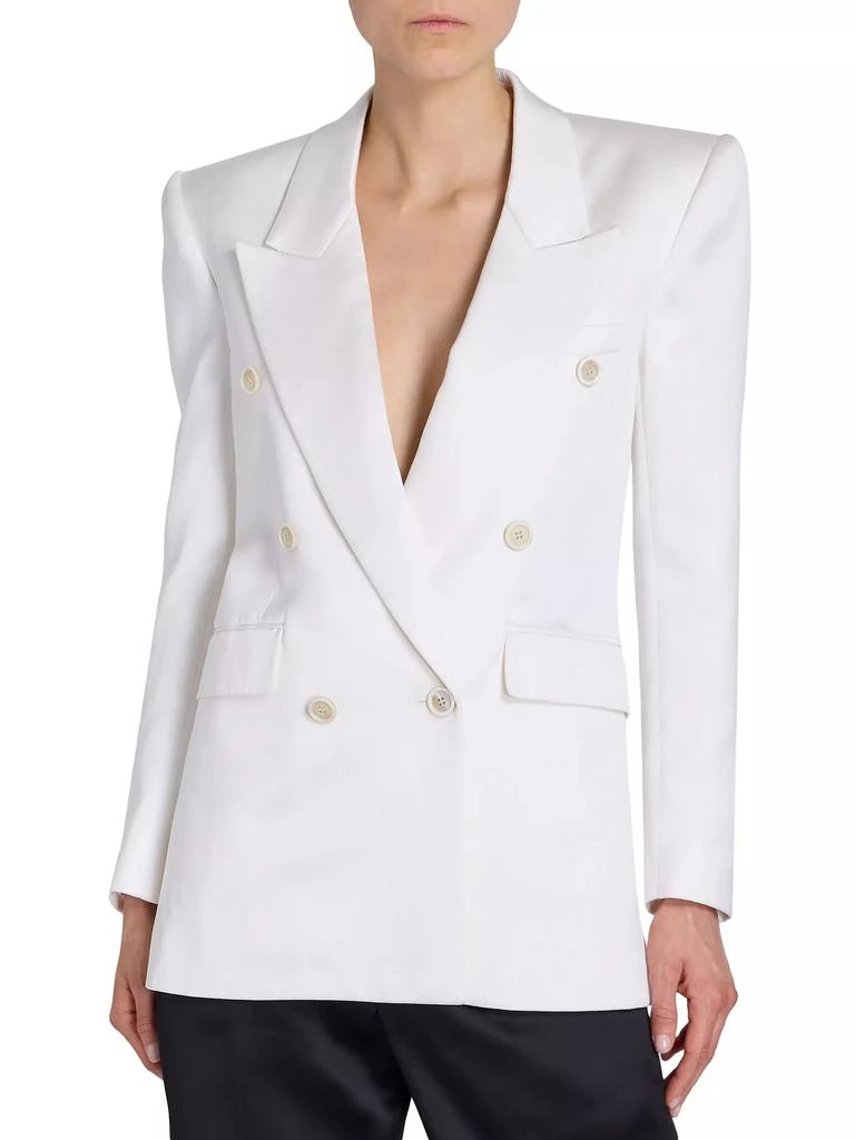 Yves Saint Laurent Double-Breasted Blazer in Silk Satin 3