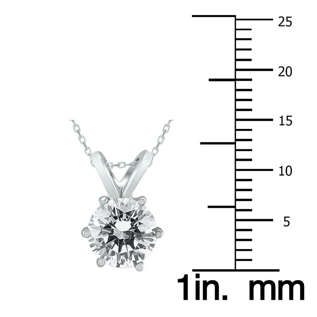 SSELECTS Ags Certified 1 Carat 6 Prong Diamond Solitaire Pendant In 14K White Gold 3