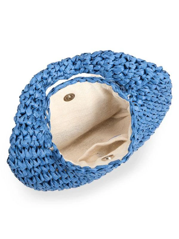 Hat Attack Petite Straw Crescent Top Handle Bag 3