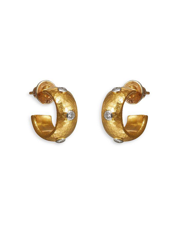 Gurhan 24K Yellow Gold Hoopla Diamond Huggie Hoop Earrings