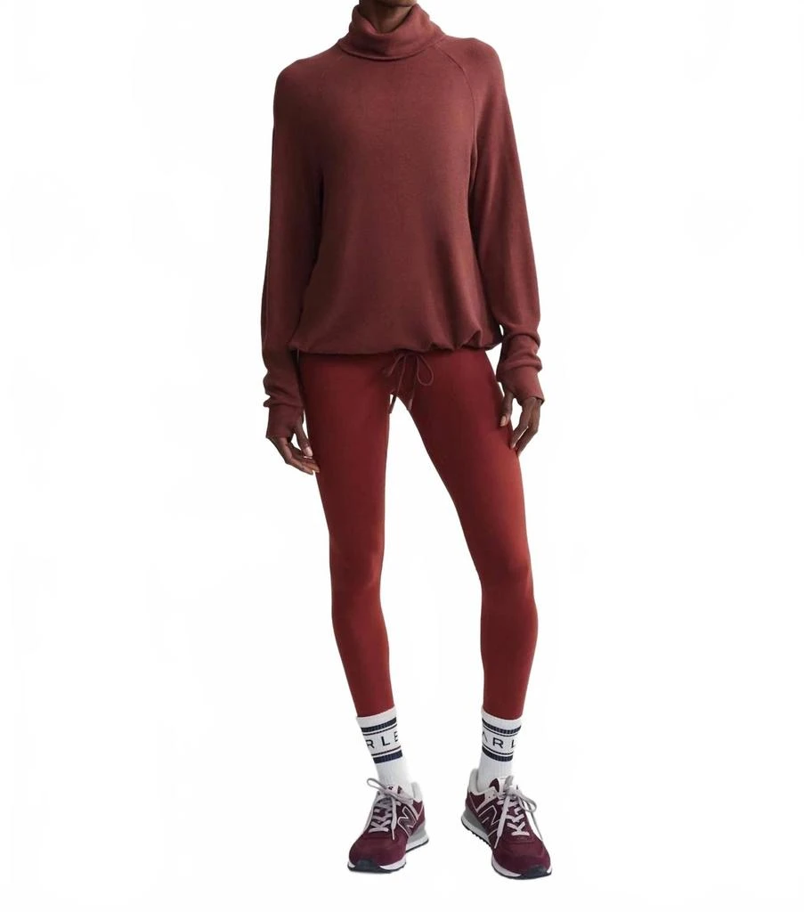 Varley Portland High Neck Midlayer Top In Hot Chocolate 2