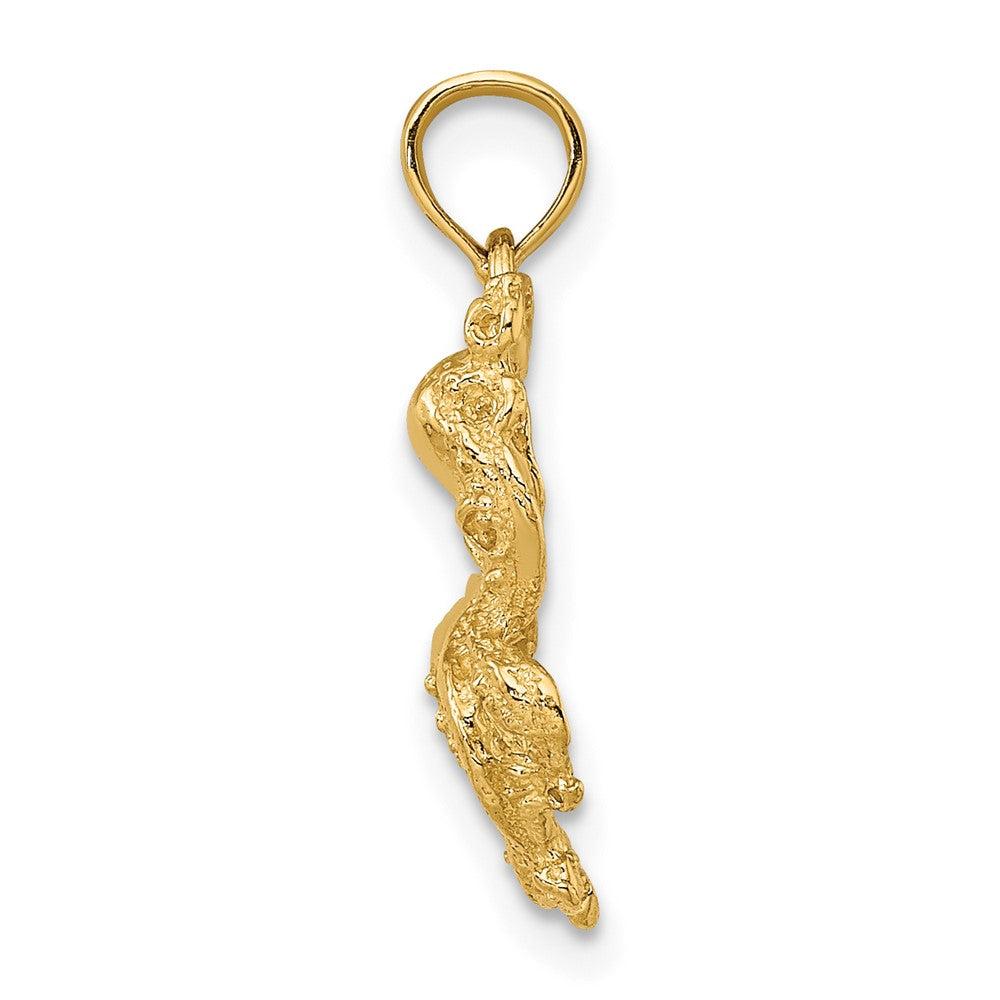 Diamond2Deal 10k Yellow Gold 2-D Textured Octopus Charm Pendant