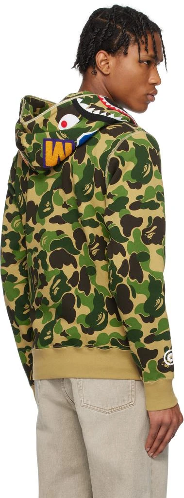 Bape Green ABC Camo Shark Half Zip Hoodie 3
