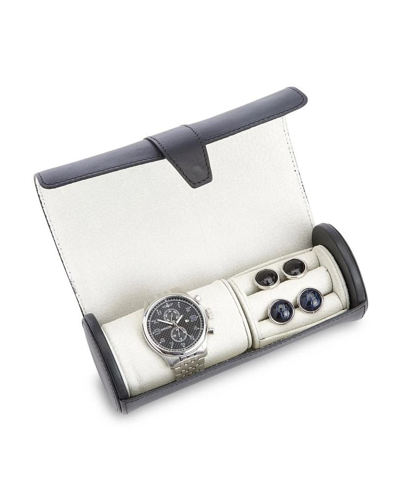 ROYCE New York Leather Watch Roll & Cufflink Storage Case 1
