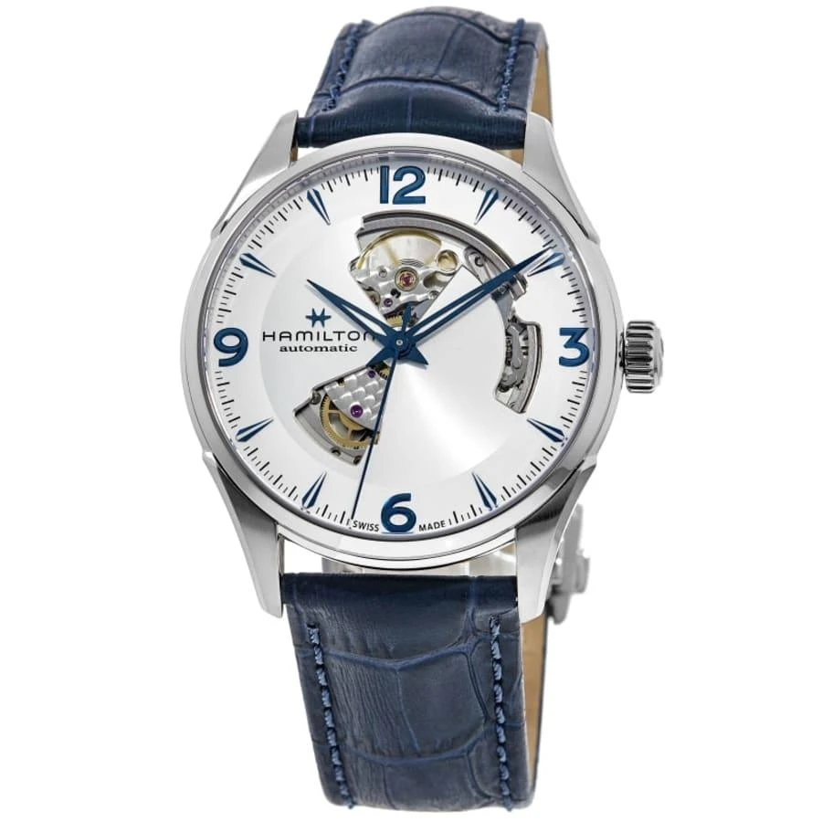 Hamilton Jazzmaster Open Heart Silver Dial Leather Strap Men's Watch H32705651 1