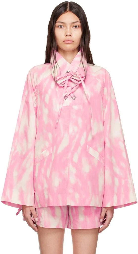 Ganni Pink Recycled Polyester Jacket 1