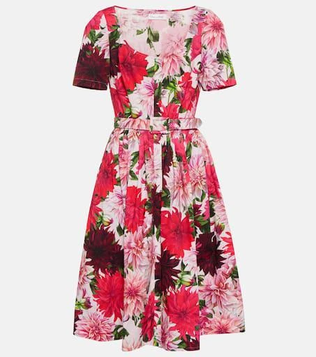 Oscar de la Renta Scoop-neck floral midi dress 1