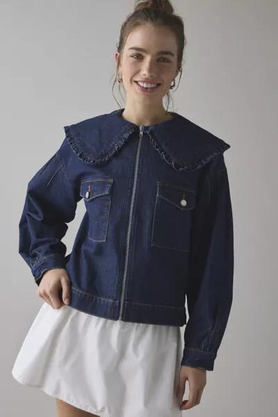 Kimchi Blue Kimchi Blue Freddie Ruffle Collar Denim Jacket