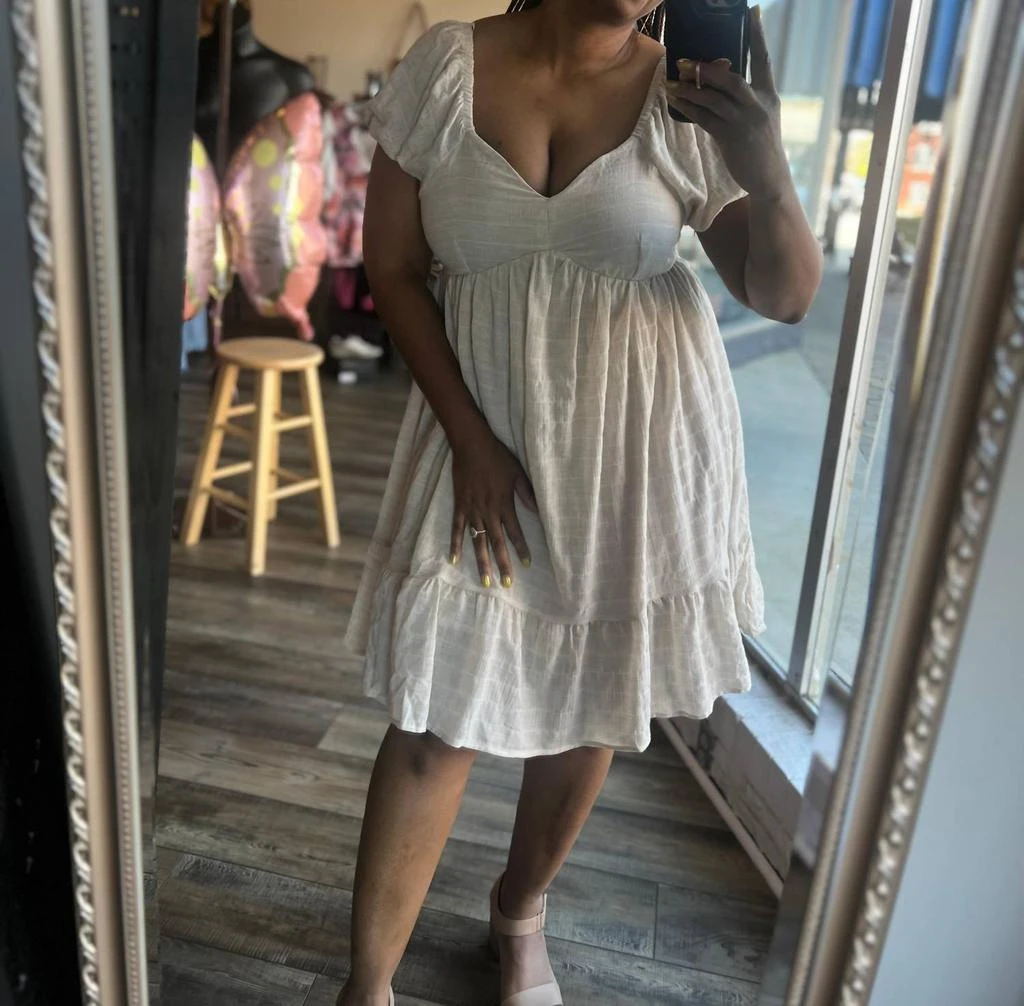 White Birch White Birch - V-neck Nat Dress 1
