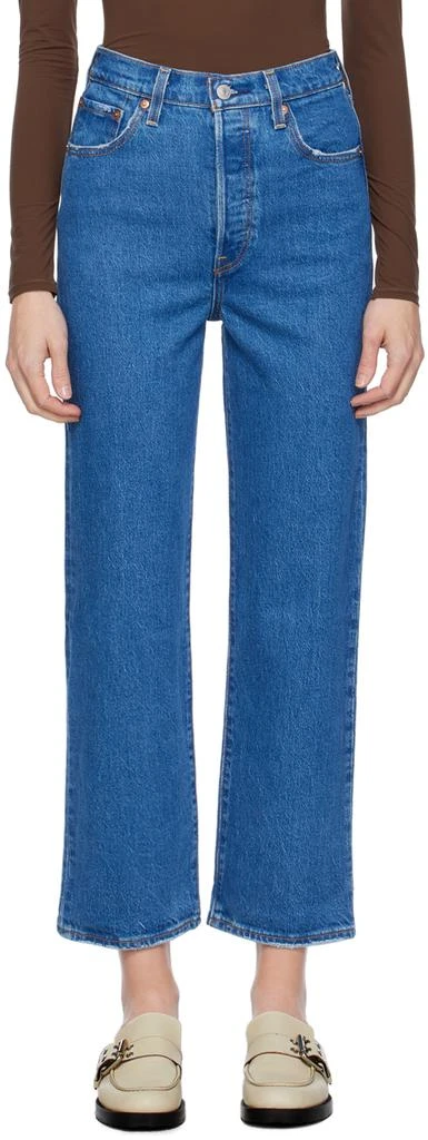Levi's Blue Ribcage Straight Ankle Jeans 1