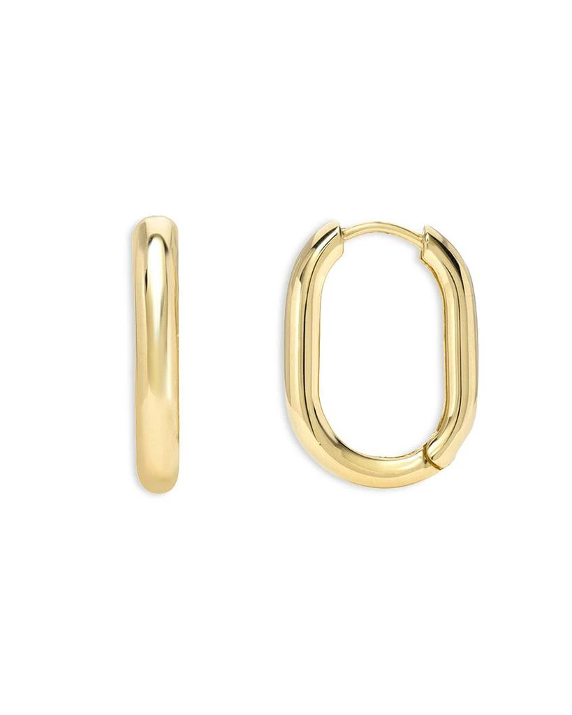 Zoe Lev 14K Yellow Gold Thick Oval Hoop Earrings 1