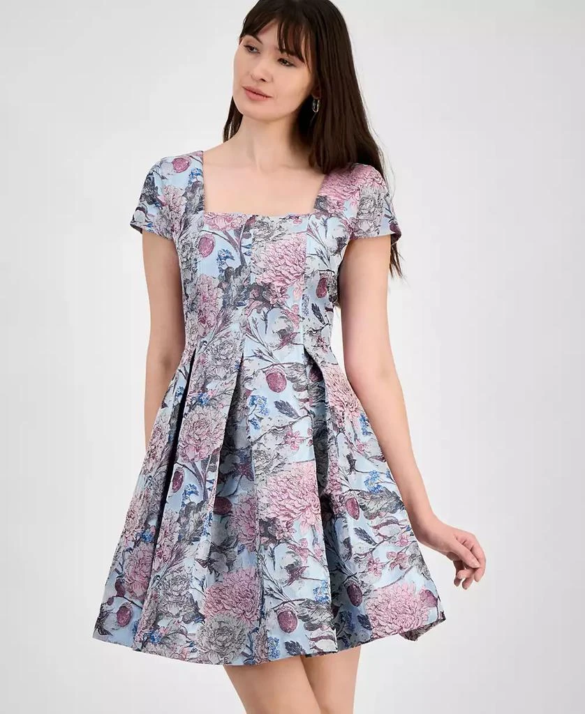 Ladies Dresses Tahari Lace Fit And Flare Dress Ivory Floral Lace