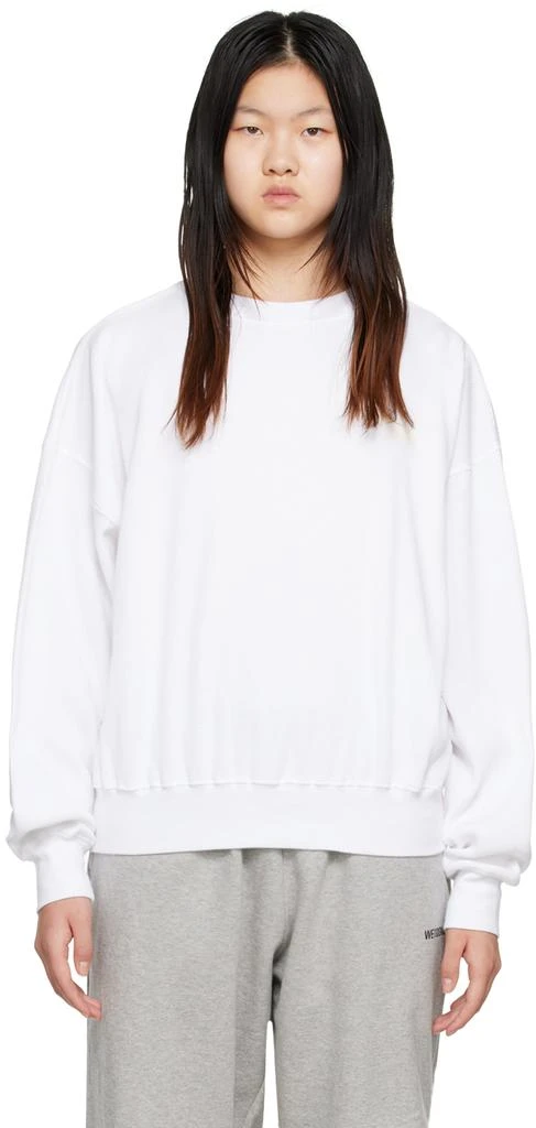 We11done White Crewneck Sweatshirt 1