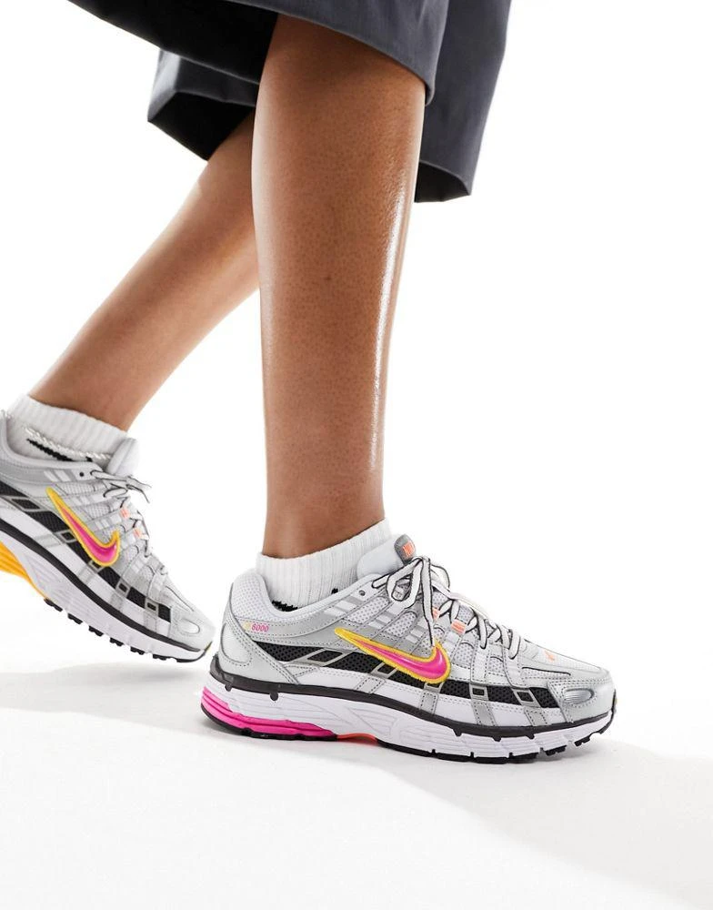 NIKE Nike P-6000 unisex trainers in white and laser pink 1