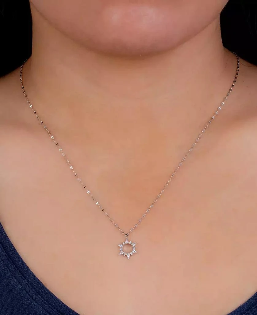 Giani Bernini Cubic Zirconia Sun Pendant Necklace in Sterling Silver, 16" + 2" extender, Created for Macy's 2