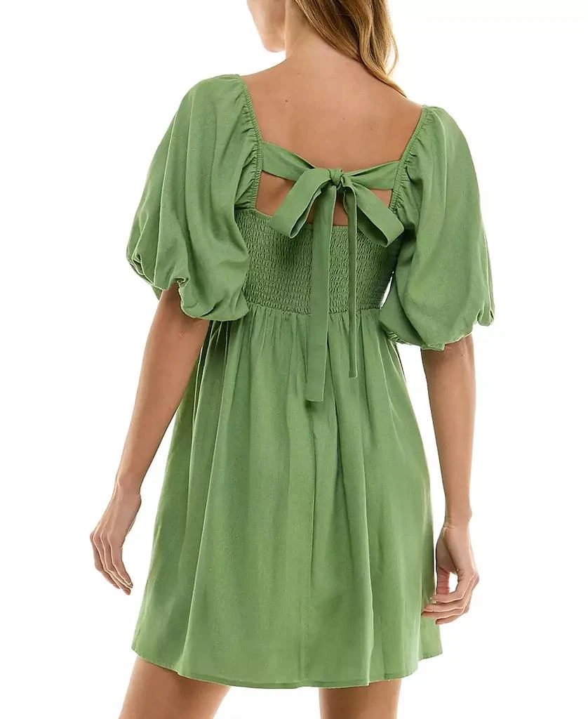 City Studios Juniors' Balloon-Sleeve Babydoll Dress 2