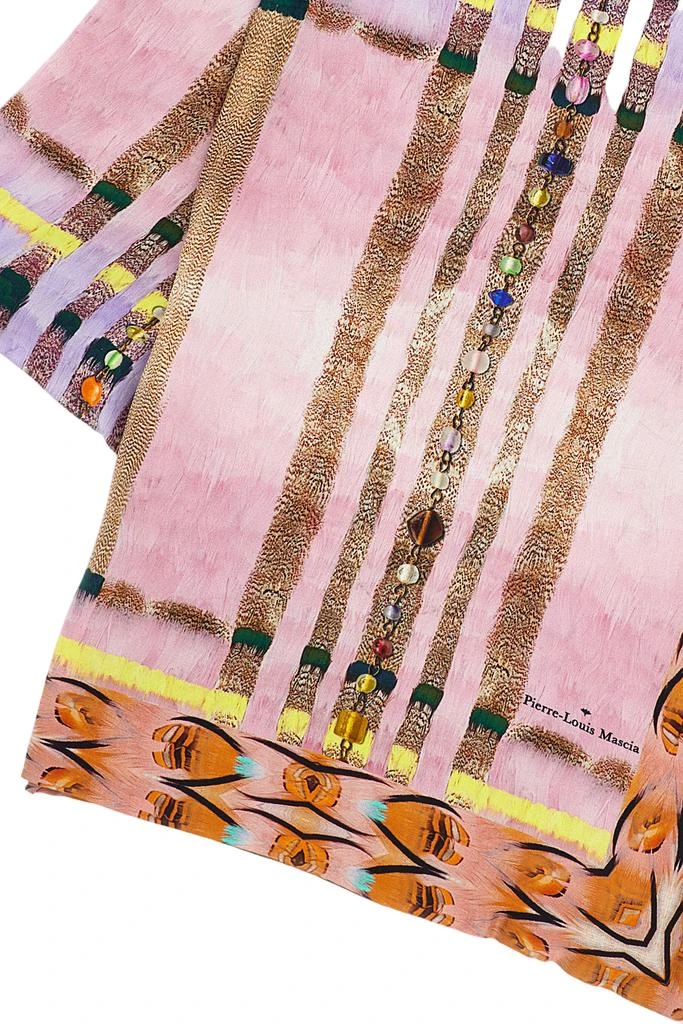 Pierre-louis Mascia Multicolor Silk Scarf With Abstract Motifs 2