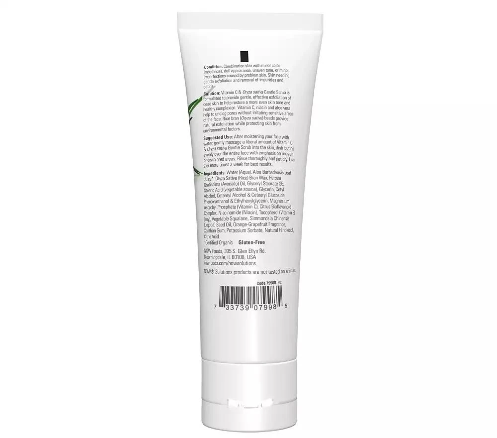 Now Foods Vitamin C 
Oryza Sativa Gentle Scrub ,4 oz 2