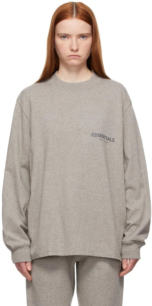 Essentials Grey Logo Long Sleeve T-Shirt 1