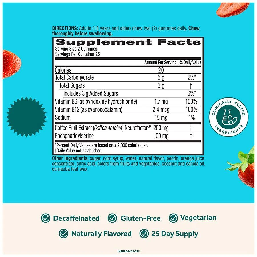 Neuriva Brain Health Supplement, Vitamins B12 & B6, Support for Memory and Focus Strawberry 6