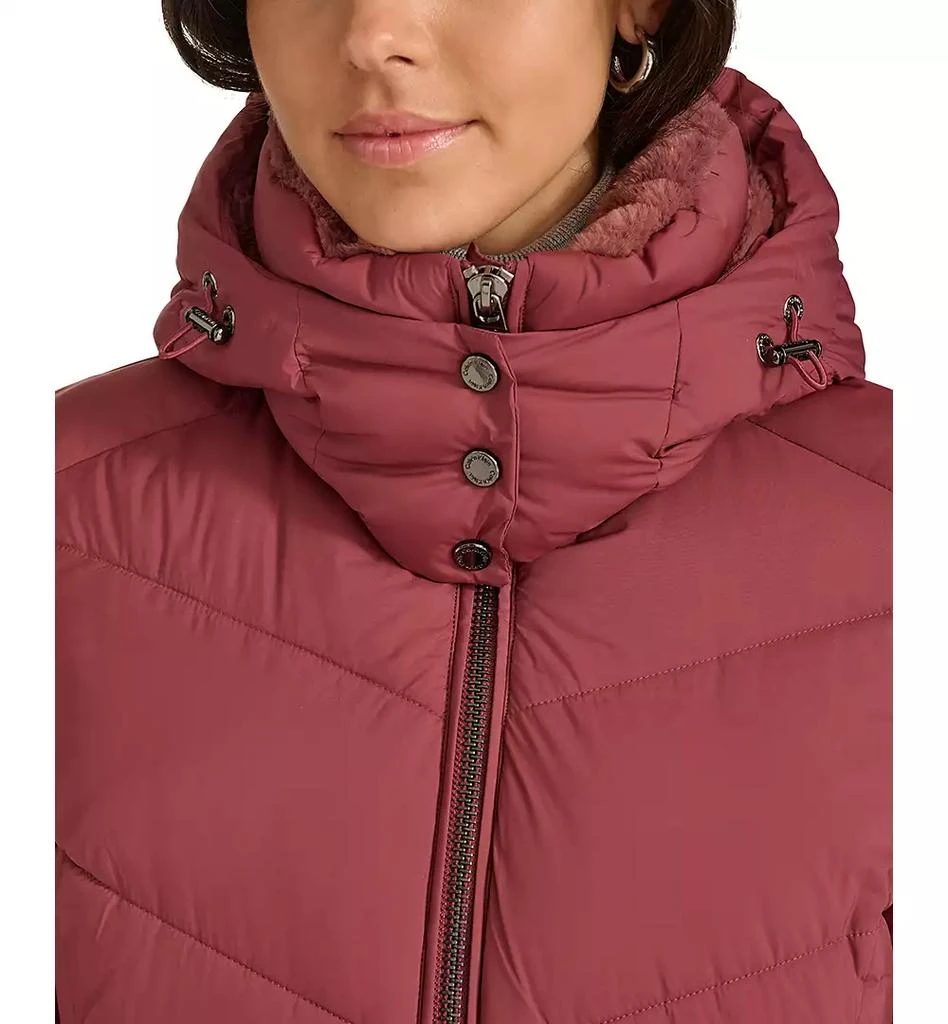 Calvin Klein Women's Hooded Faux-Fur-Lined Midi Puffer Coat 6
