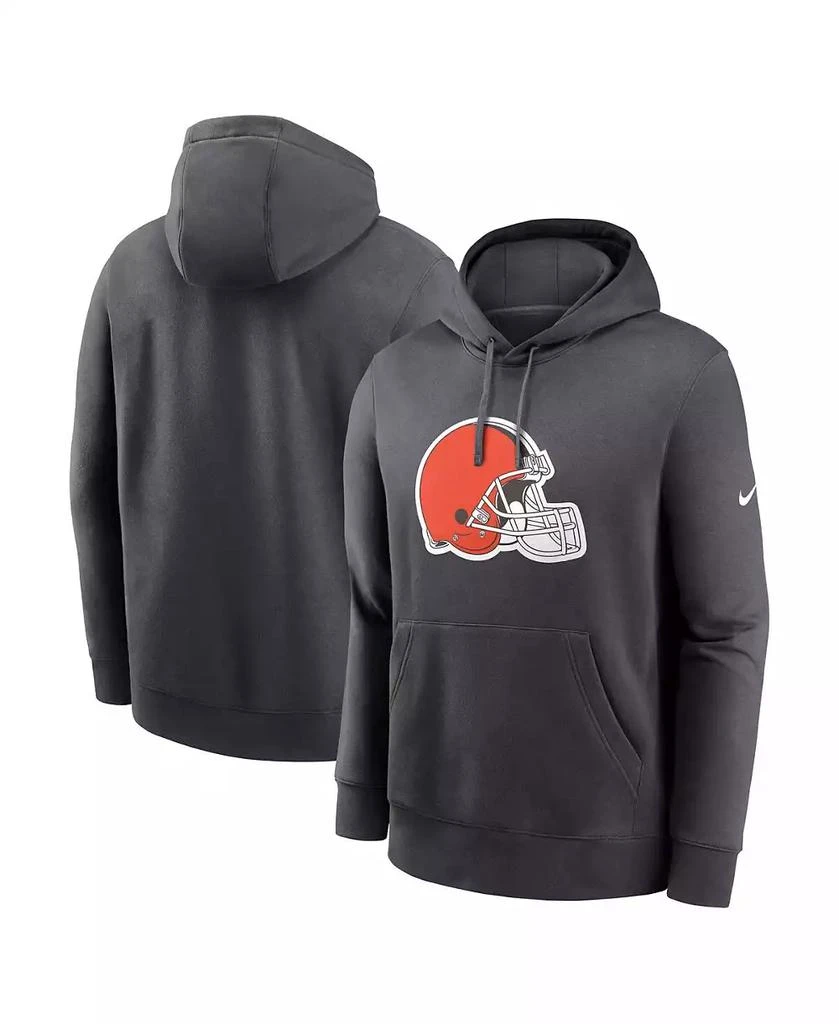 NIKE Men's Anthracite Cleveland Browns Club Logo Pullover Hoodie 1