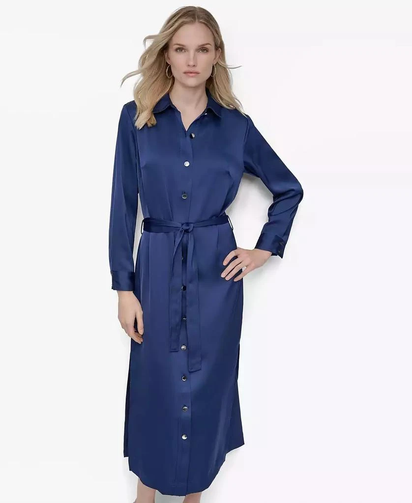 DKNY Women's Collared Long-Sleeve Shirtdress 2