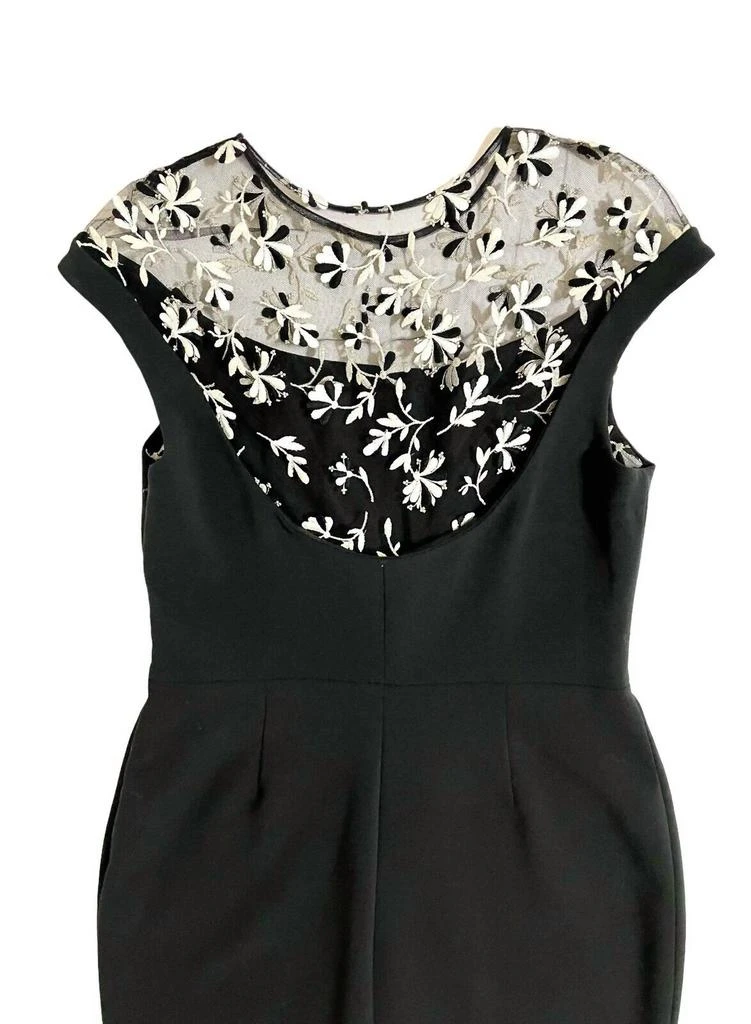 LELA ROSE Lela Rose - Floral-embroidered Tulle Yoke Cocktail Gown 6