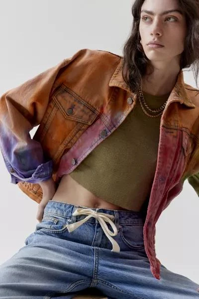 Urban Renewal Urban Renewal Remade Rainbow Dye Denim Jacket 2