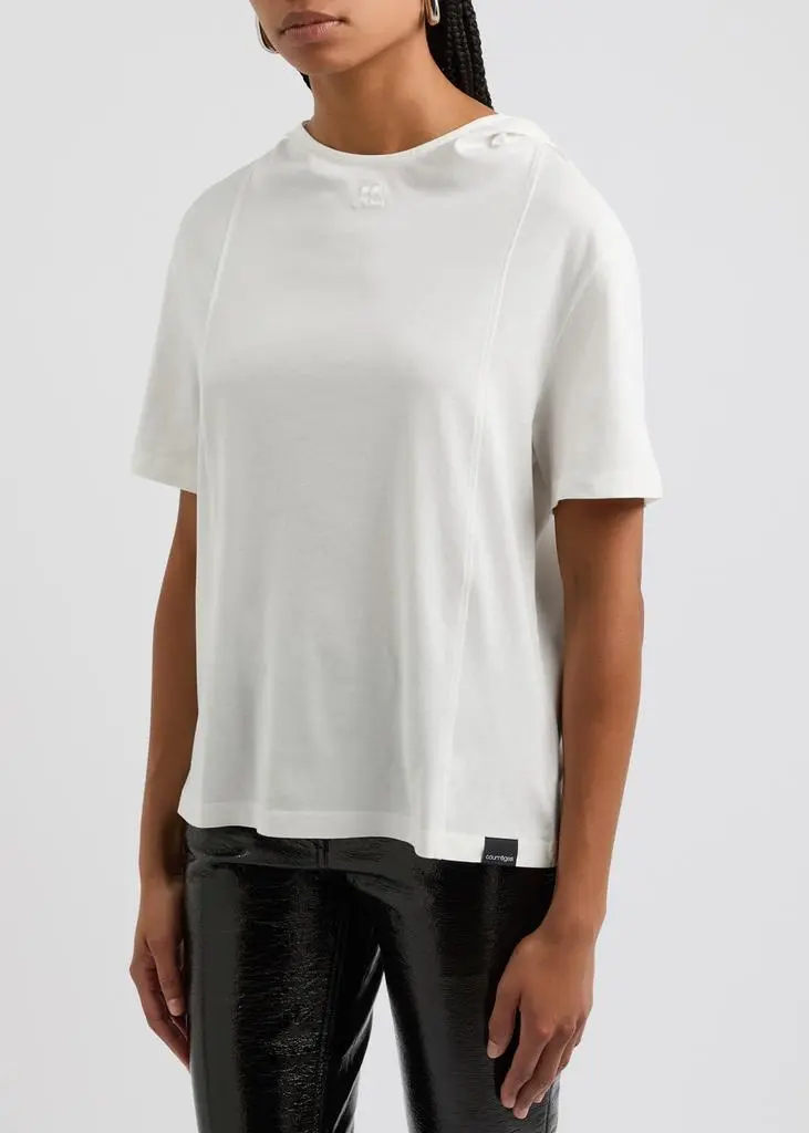 Courrèges Logo hooded cotton T-shirt 2