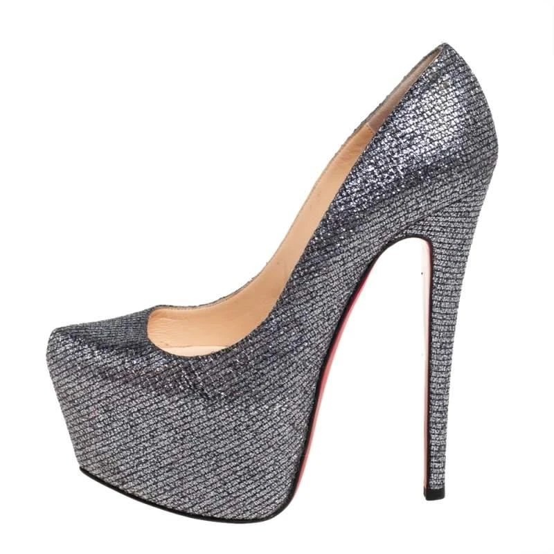 Christian Louboutin Christian Louboutin Silver Glitter Daffodile Pumps Size 36.5 2