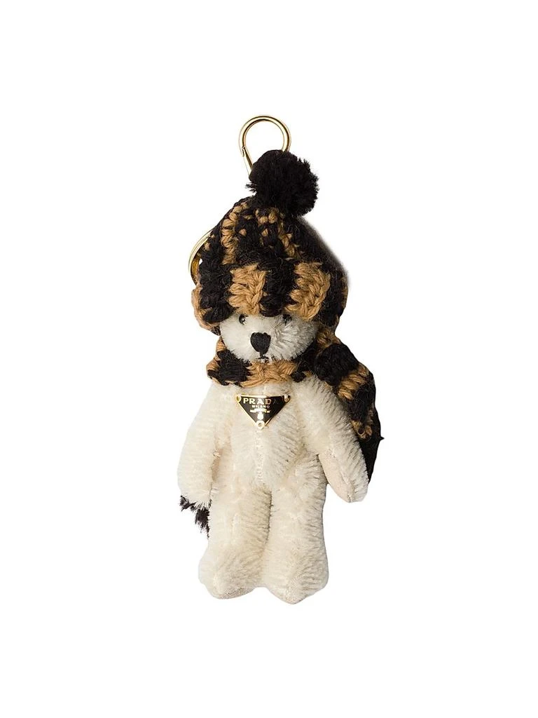 Prada Teddy Bear Bag Charm with Metal Ring