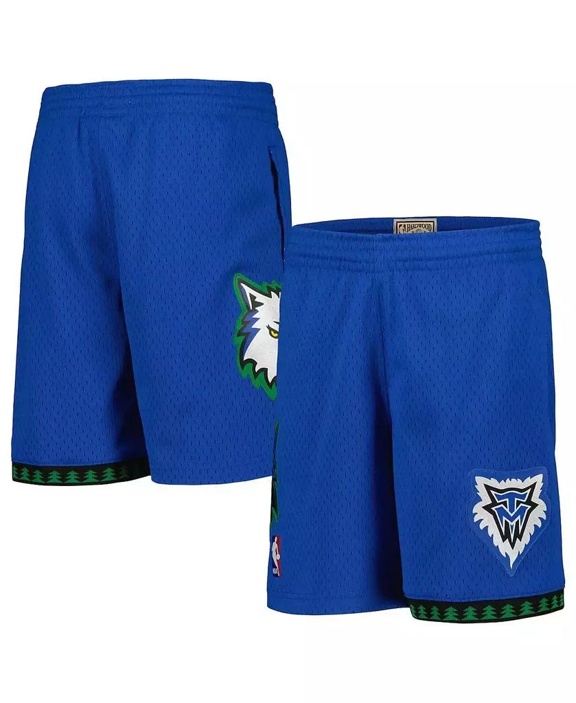 Mitchell & Ness Mitchell Ness Big Boys and Girls Blue Minnesota Timberwolves Hardwood Classics Swingman Shorts 1