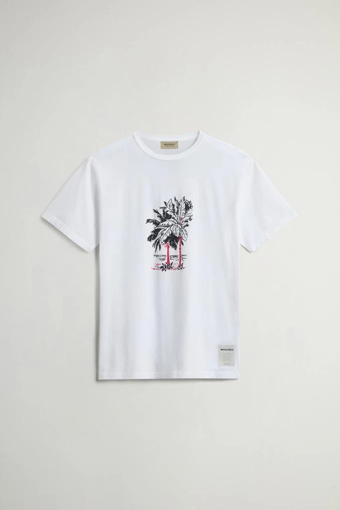 Woolrich Pure Cotton T-Shirt with Graphic Print - Men - Blue 5