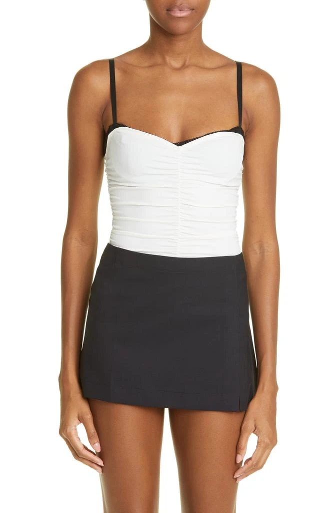 Miaou Renzo Ruched Mesh Tube Top 1